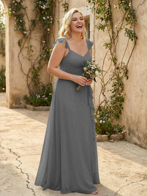 V Neck Sweetheart Chiffon Bridesmaid Dresses