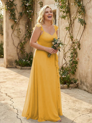 V Neck Sweetheart Chiffon Bridesmaid Dresses