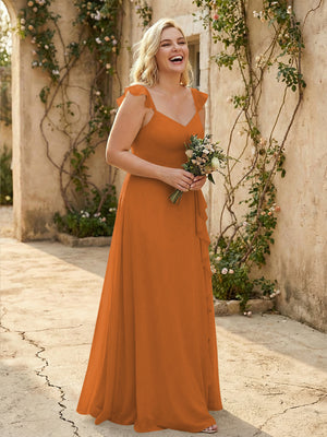 V Neck Sweetheart Chiffon Bridesmaid Dresses