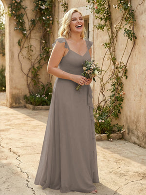 V Neck Sweetheart Chiffon Bridesmaid Dresses
