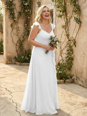 V Neck Sweetheart Chiffon Bridesmaid Dresses