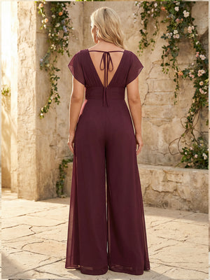 Scoop Neck Pleated Chiffon One Suitcase Bridesmaid Dresses