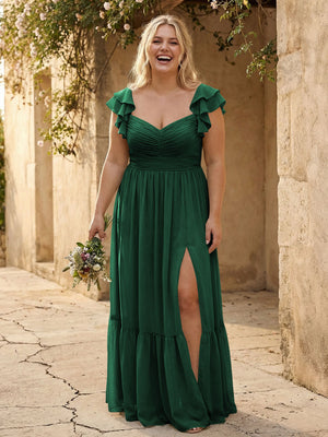 Chiffon Sweetheart Ruffles Bridesmaid Dresses