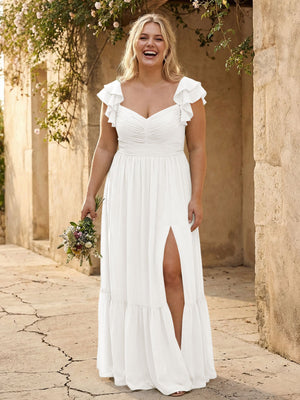 Chiffon Sweetheart Ruffles Bridesmaid Dresses