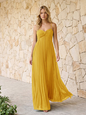 Spaghetti Straps Pleated Chiffon Bridesmaid Dresses