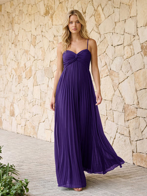 Spaghetti Straps Pleated Chiffon Bridesmaid Dresses