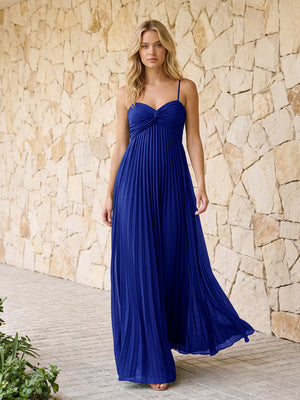 Spaghetti Straps Pleated Chiffon Bridesmaid Dresses