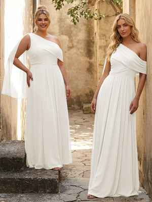 One Shoulder Chiffon Bridesmaid Dresses Maxi Dresses