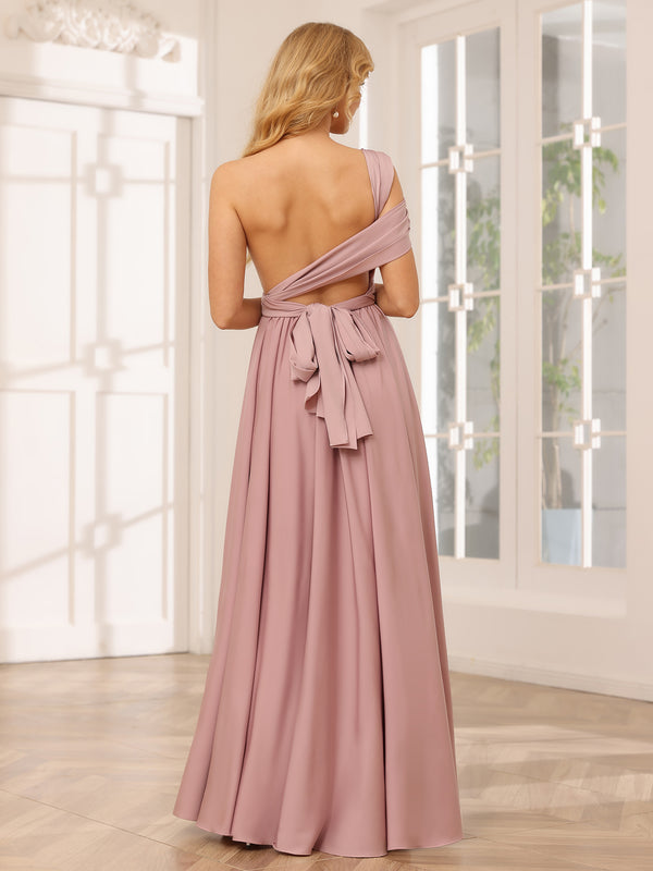 Elegant Chiffon A Line Sleeveless Pleated Multi-Style Bridesmaid Dresses