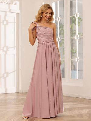 Elegant Chiffon A Line Sleeveless Pleated Multi-Style Bridesmaid Dresses