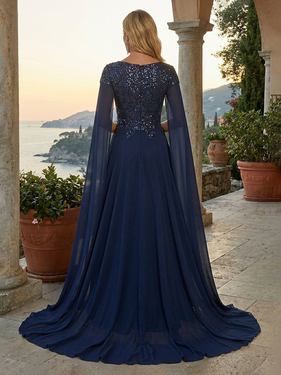 Chiffon Sweetheart Cut Out Lace Appliques Ruffles Evening Dresses