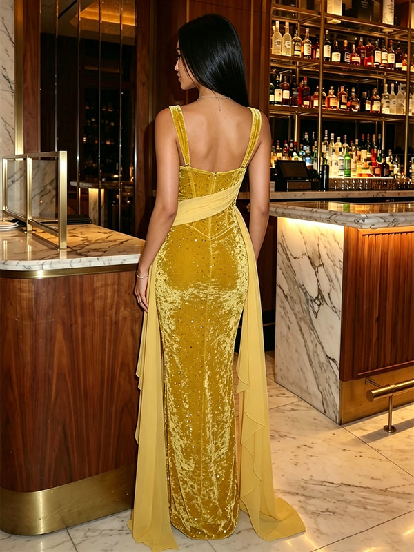 Sequin Sheath Sweetheart Sash Sequin Evening Dresses