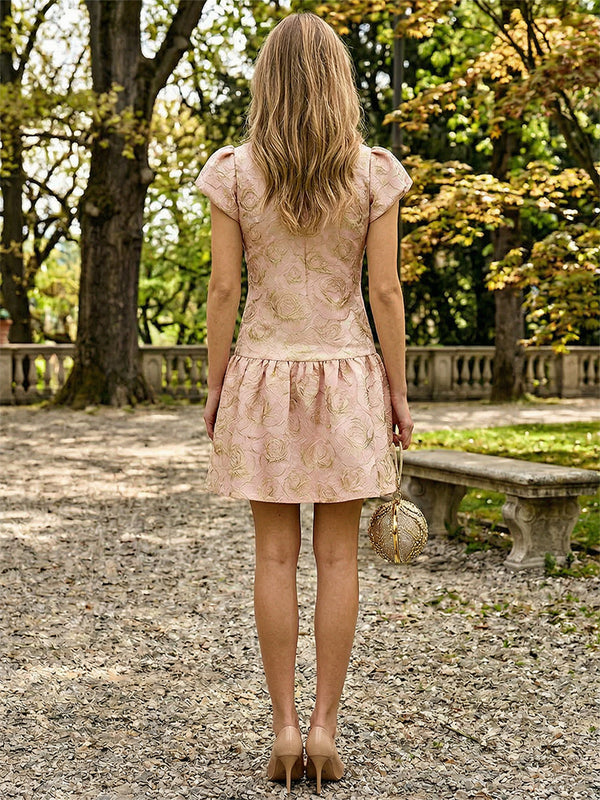 Jacquard A Line Scoop Neck Simple Cocktail Dresses