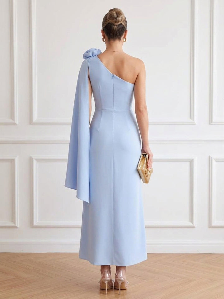 Satin A Line Strapless Ankle Length Pleats Cocktail Dresses