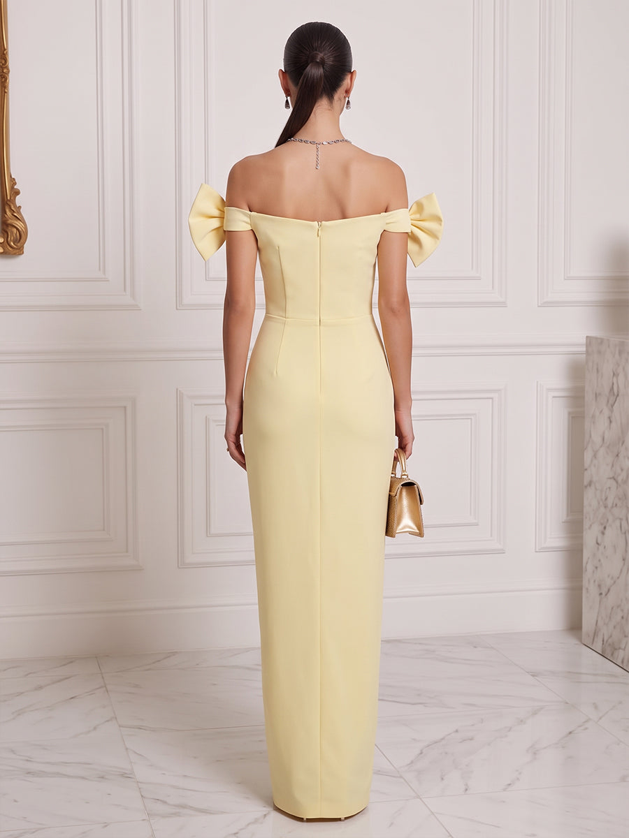 Satin Sheath Strapless Floor Length Fitted Waist Cocktail Dresses