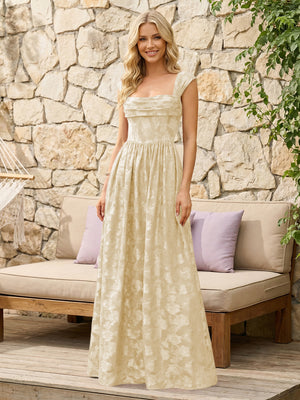 Floral Cowl Neck A Line Pleats Wedding Guest Dresses