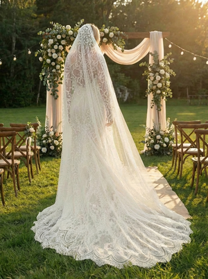 Laces Mermaid One Shoulder Long Wedding Dresses