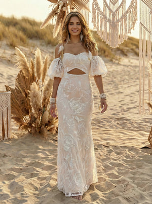 Laces Mermaid Sweetheart Long Wedding Dresses