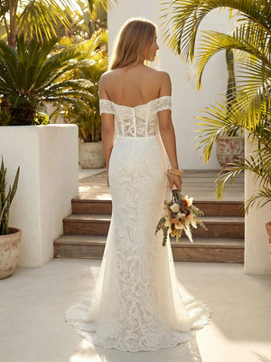 Laces Bodycon Off the Shoulder Long Wedding Dresses