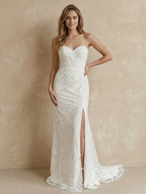 Laces Mermaid Sweetheart Long Wedding Dresses