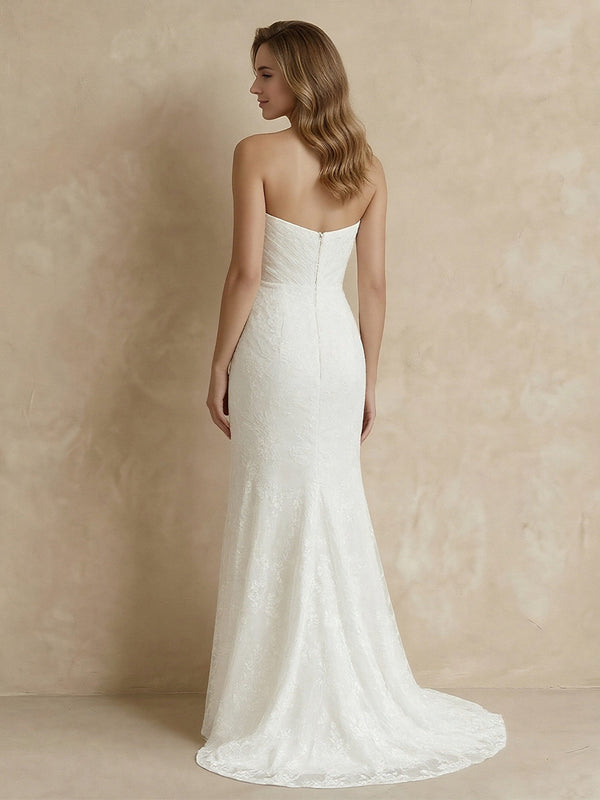 Laces Mermaid Sweetheart Long Wedding Dresses