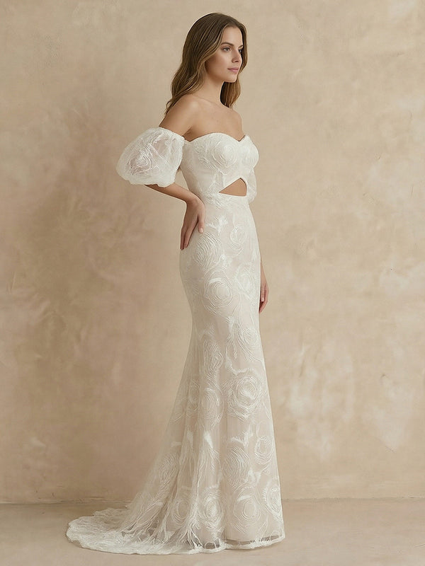 Laces Bodycon Sweetheart Long Wedding Dresses