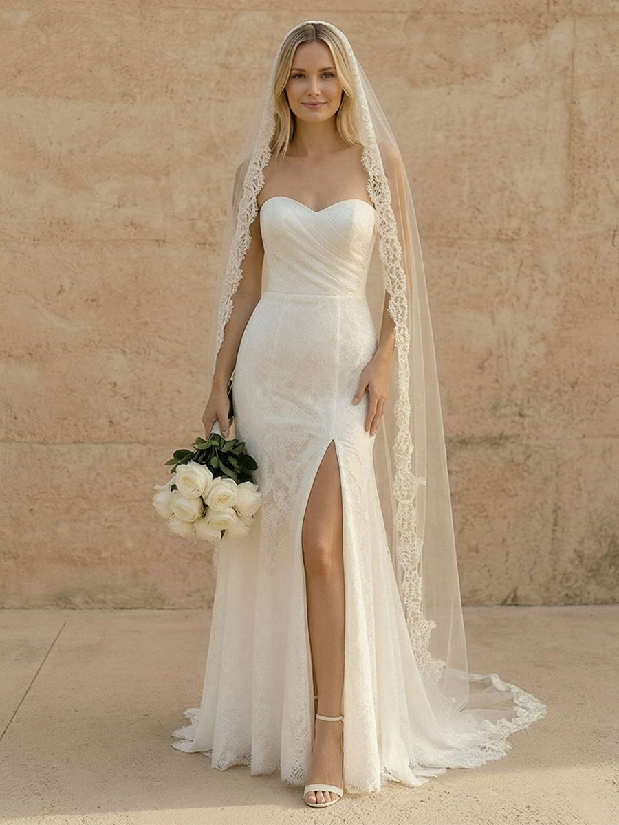 Laces Bodycon Sweetheart Long Wedding Dresses