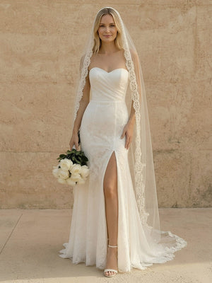 Laces Bodycon Sweetheart Long Wedding Dresses