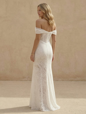 Laces Bodycon Off the Shoulder Long Wedding Dresses