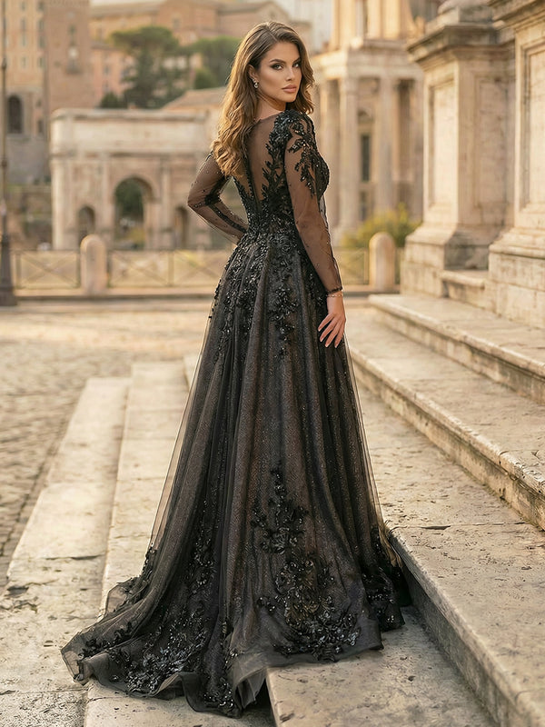 Laces A Line Sweetheart Long Wedding Dresses