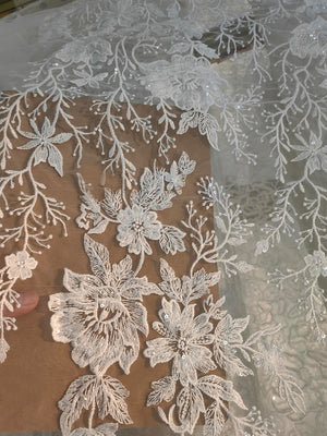 Lace Appliques A-Line Long Sleeves V Neck Wedding Dresses with Backless