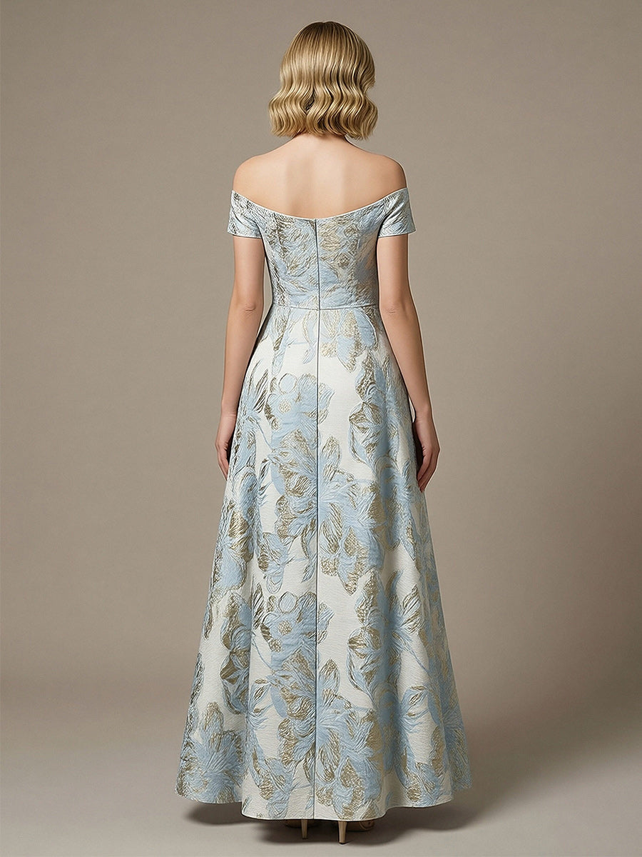 Floral Off the Shoulder Corset Pleated Maxi Dresses