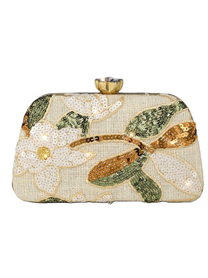 Women's Sequin Leaf Embroidered Geometric Fashion Formal Evening Clutch