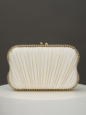Geometric Elegant Pleats Chain Polyester Handbags