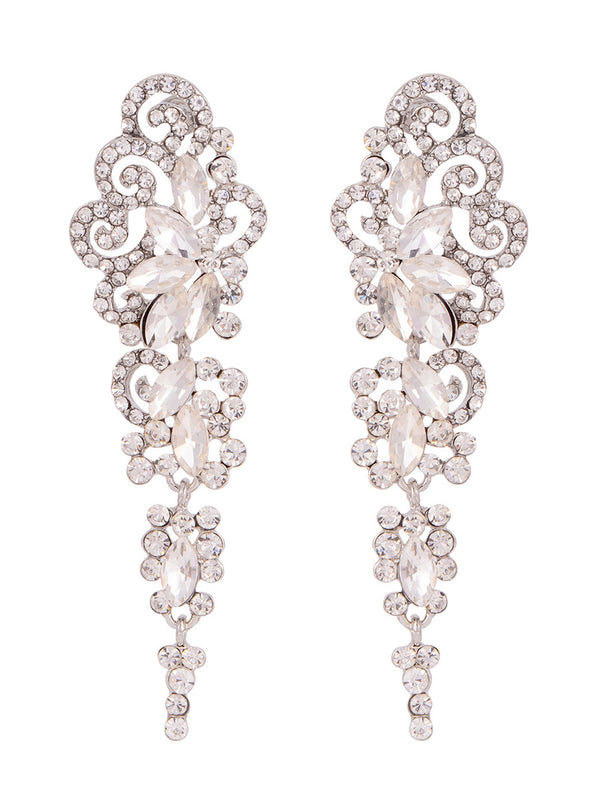 Tassels Classic Flower Beadings Crystal Earrings
