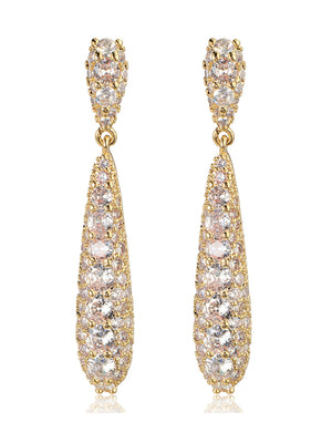 Tear Drop Elegant Beadings Crystal Zircon Earrings