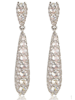 Tear Drop Elegant Beadings Crystal Zircon Earrings