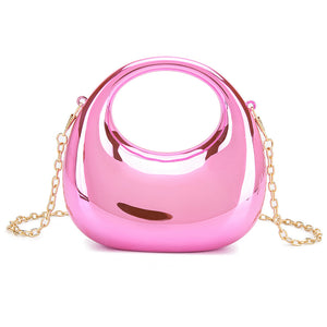 Irregular Luxurious Daily Glitter Acrylic Handbags with Chain
