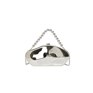 Irregular Luxurious Beadings Diamond Grid Acrylic Handbags with Chain