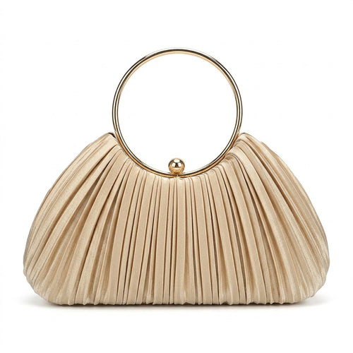Irregular Classic Ruched Daily Sparkly Metal Handle PVC Handbags