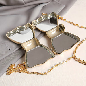 Irregular Sweet Bow Diagonally Across Acrylic Handbags with Chain