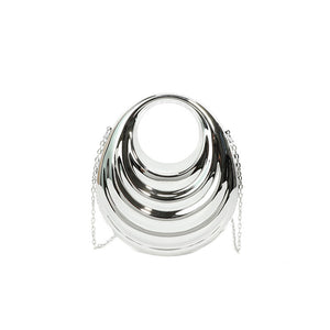 Irregular Daily Two-Fold Ruched Acrylic Handbags with Chain