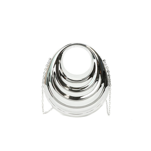 Irregular Daily Two-Fold Ruched Acrylic Handbags with Chain