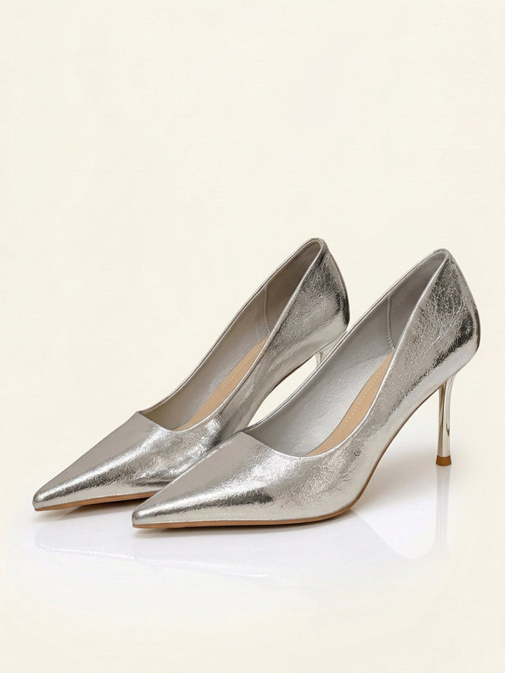 Metallic Pointed Toe Stiletto Pumps