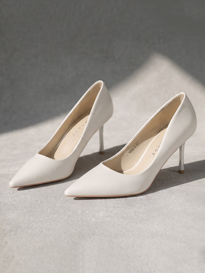 Satin Pointed Toe Stiletto Pumps