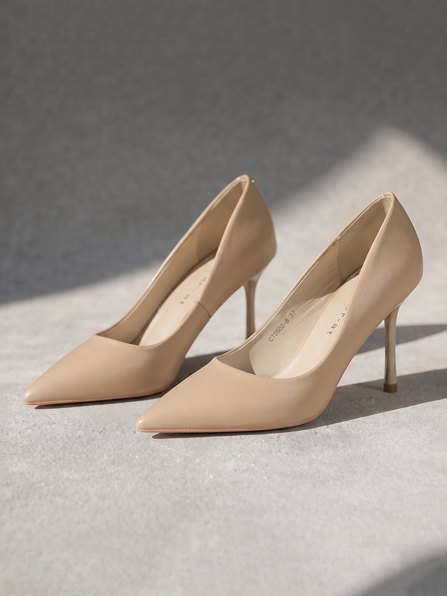 Satin Pointed Toe Stiletto Pumps