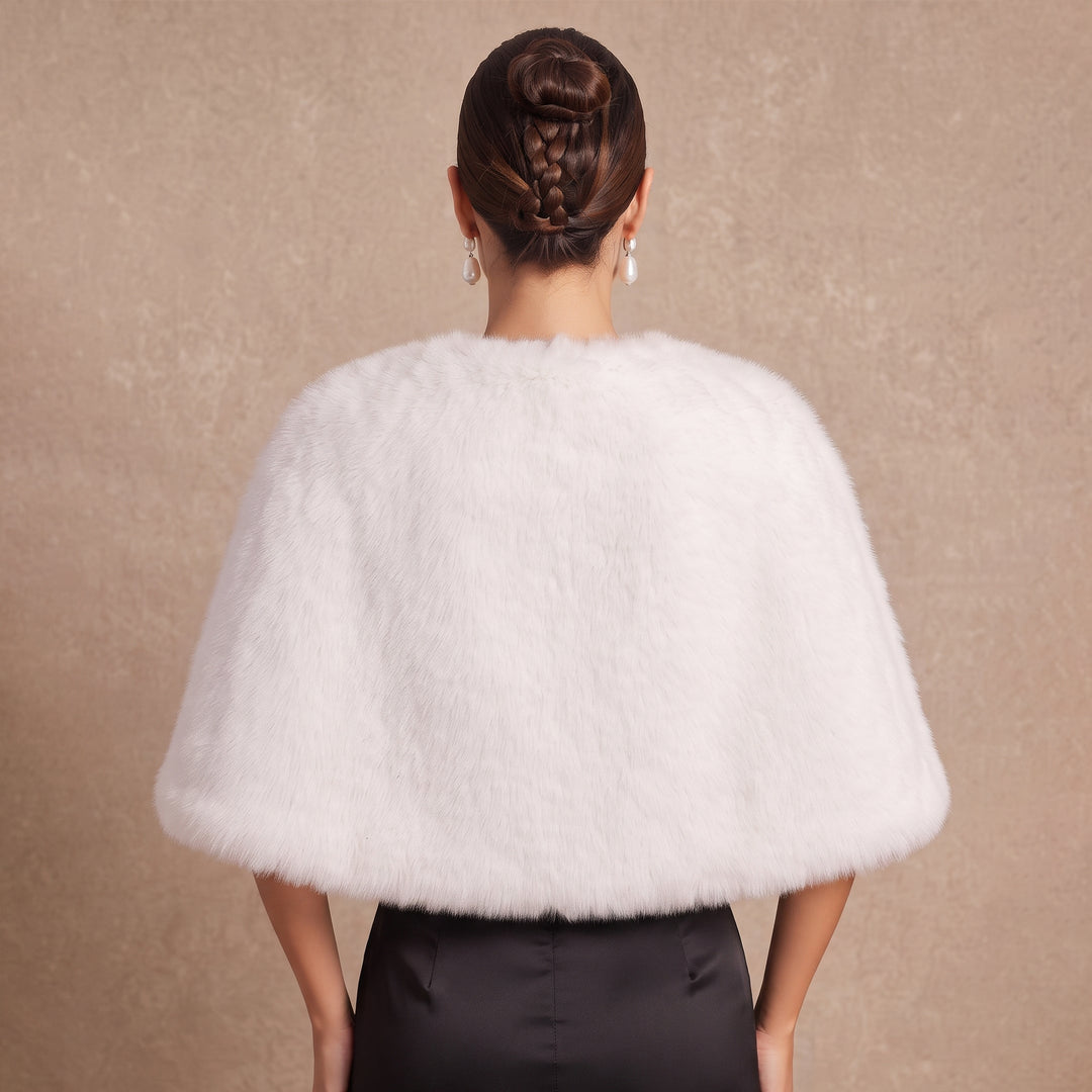 Faux Rabbit Fur Bolero Shrug Bridal Wrap Stole