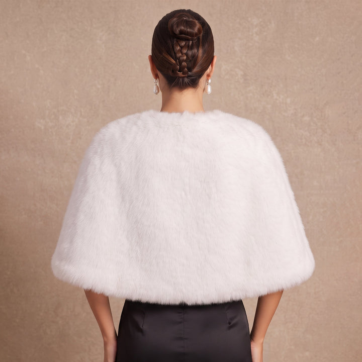 Faux Rabbit Fur Bolero Shrug Bridal Wrap Stole