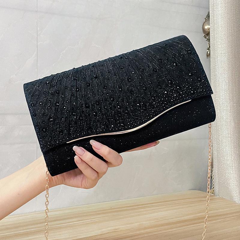 Sparkly Crystal Envelope Clutch Bag Crossbody Evening Purse