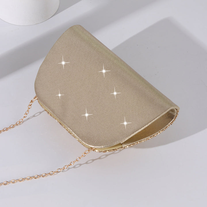 Glitter Evening Bag Sparkly Party Clutch Purse with Metal Ring Detail